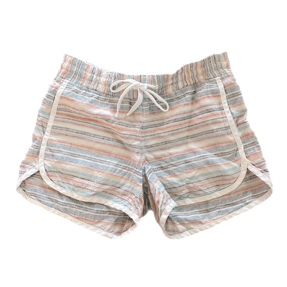 Althleta Striped Linen Jacquard Sandbar Shortie Shorts Size 0 - Picture 4 of 6